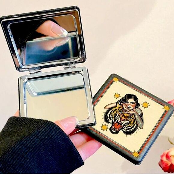 SALE Vintage Traditional Tattoo Compact Mirror - Picture 2 of 4